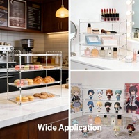 Vitrine à pâtisserie en acrylique transparente à 3 niveaux - 5 mm d'épaisseur, 19,5 x 10,24 x 14,5 pouces, présentoir de comptoir pour pain, gâteaux, biscuits