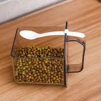 Boîte à épices pour la cuisine, boîte à sel, sucre, épices, poivre, autocollant en plastique pour épices
