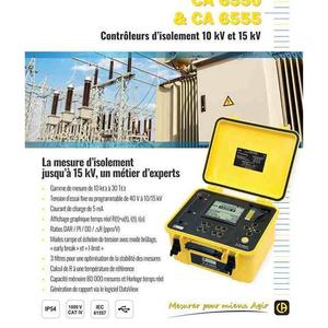 Testeur de résistance d'isolement haute tension Chauvin Arnoux CA6555, mesure 1500V avec câbles de test - Product Image 5