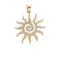 Pendentif soleil bohème en métal plaqué or 18 carats, breloque en cuivre à couleur durable, artisanat métallique pour collier et bijoux DIY