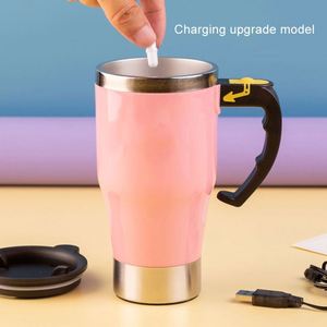 Tasse à mélange automatique personnalisée, gobelet portable en acier inoxydable réutilisable, tasse à café, lait, eau avec couvercle et poignée - Product Image 3