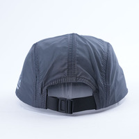 Topi lari Brim pendek nilon berkualitas tinggi topi 5 Panel dengan cetakan kustom topi hujan Logo 5 Panel cepat kering topi Kemah
