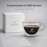 Vente flash - Tasse à café en verre borosilicate à double paroi, réutilisable, passe au micro-ondes et au lave-vaisselle