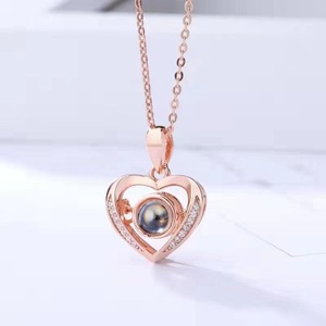 Collar con Colgante Unisex de Plata de Ley con Proyección de <span class=keywords><strong>Te</strong></span> <span class=keywords><strong>Amo</strong></span> en 100 <span class=keywords><strong>Idiomas</strong></span> Diferentes, Collar de Boda Vintage - Product Image 3