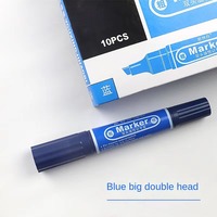 Stylo marqueur d'école à encre permanente non effaçable haut de gamme et durable rouge bleu et noir à trois couleurs en plastique