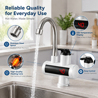 Chauffe-eau électrique en acier inoxydable de haute qualité en gros, avec robinet de chauffage instantané intégré, chauffage rapide, intelligent pour la maison