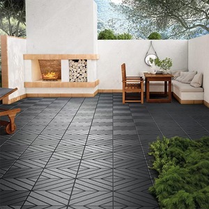Baldosas de <span class=keywords><strong>PVC</strong></span> con cubierta entrelazada, <span class=keywords><strong>suelo</strong></span> de plástico para exteriores autoinstalable, antideslizante, impermeable para balcón, renovación de patio - Product Image 1