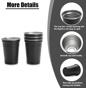 Vaso de Cerveza de Aluminio de 16 oz con Logotipo Personalizado al por Mayor, Vaso de Fiesta Reciclable para Campamento, Taza Desechable con Color Personalizado - Product Image 3