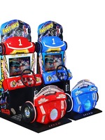 Machine de jeu de course avec siège de mouvement, simulateur de conduite de voiture d'arcade, style Outrun, haute vitesse