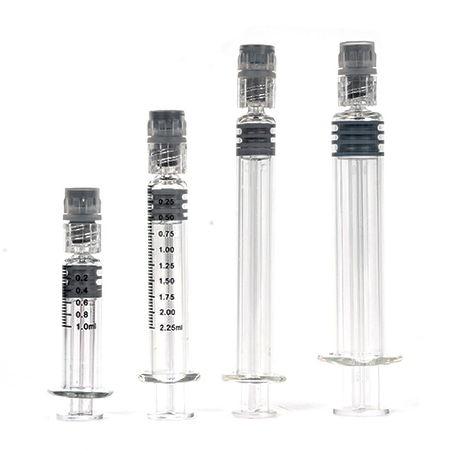 Lab Plunger Luer Lock & Slip Glass Syringe 0.5ml - Ideal for Lab, Cosmetic, and ...