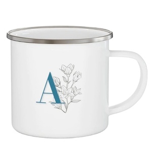 10oz 16oz logotipo personalizado impreso amarillo marmoleado remolino granito esmalte Ware cónico café cerveza taza vasos sin mango - Product Image 1