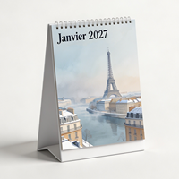 Calendriers de bureau et muraux personnalisés en gros, nouveau design créatif, couverture rigide illustrée, décoration de bureau simple