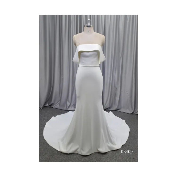 Factory Hot Sale Silk Lady Elegant Bridal Fabric Wedding Dress For Women