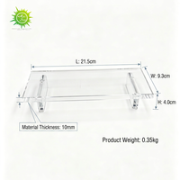 Plateau de comptoir de salle de bain en acrylique transparent fait main, résistant à l'eau, pour décoration de comptoir, porte-savon, vanité ou plantes