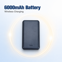 Rastreador GPS para Vehículos, Autos y Motos con Carga Inalámbrica, Batería de 6000mAh, Posicionamiento BDS GLONASS LBS, Rastreo en Tiempo Real y Anti-Robo