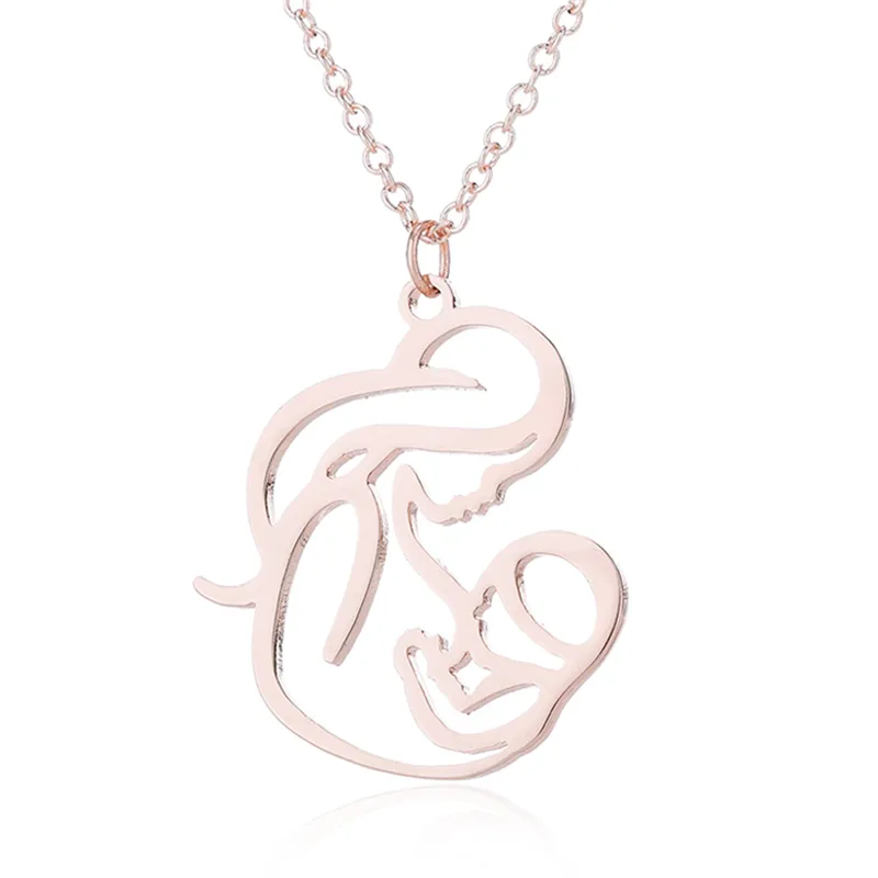 Geschenk für hohle Mama Mama Mutter Mutter Stillen Halten Baby kette Muttertag Schmuck Mode Halskette