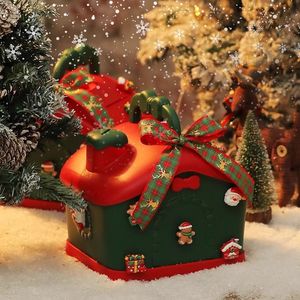 Christmas Gift Box House Shape Candy <b>Container</b> With Bowknot For Holiday Decoration - Product Image 4