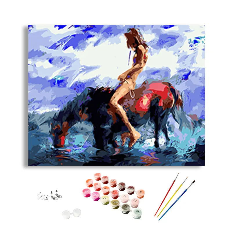 数字によるDEYI裸の絵画セクシーな女の子Diyデジタル油絵動物キャンバスウォールアート大人のためのヌード絵画