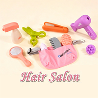 Cadeau d'anniversaire éducatif pour enfants, ensemble d'outils de coiffure en caoutchouc souple, sac de rangement portable, kit de jeu d'imitation, jouets