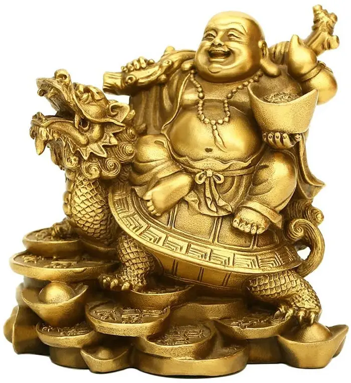 H4.5 дюймовая статуя Будды Ruyi смеющейся и черепахи-богатство, удачи, здоровый Будда для украшения дома и офиса