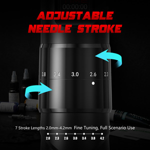 Máquina de Tatuaje Inalámbrica Profesional de 1600 mAh, con Trazo Ajustable de 2.0-4.2 mm, para Principiantes y Artistas del Tatuaje Corporal - Product Image 3