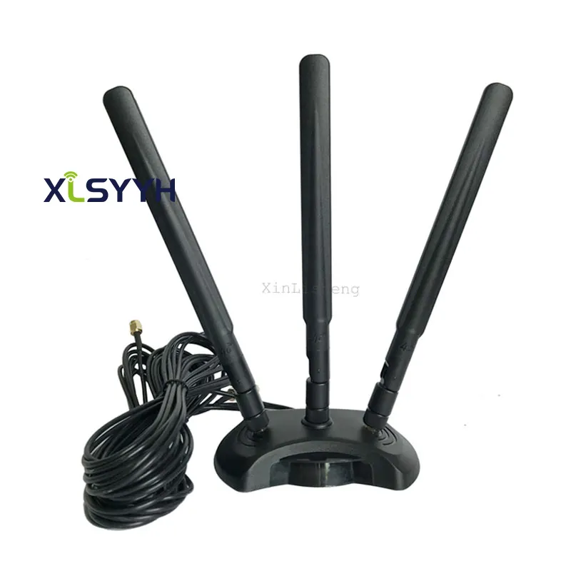 New Type Magnetic 698-2700Mhz 3x3 Mimo External 3pcs RPSMA 12DBI 4G LTE Omni Antenna