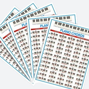 Tabla de Referencia de Acordes de Piano al por Mayor, Póster de Aprendizaje Musical Laminado Impermeable para Estudiantes de Escuelas de Música - Product Image 2