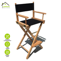 Vente en gros pliable grand fauteuil de bar en bois noir pour salle de sport et bar de plage en plein air pour événements et fauteuil de maquillage professionnel