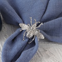 Anneaux de serviette en métal argenté en forme d'abeille, cadeau pour le Nouvel An juif, fête de Rosh Hashana, cadeau de Rosh Hashana, cadeau de Purim, judaïca, anneau de serviette de luxe