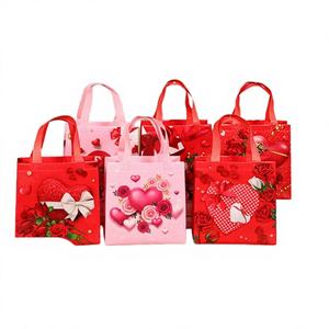 Sacs à main réutilisables en non-tissé avec poignée longue, logo personnalisé pour la Saint-Valentin, cadeaux pour petite amie - Product Image 4