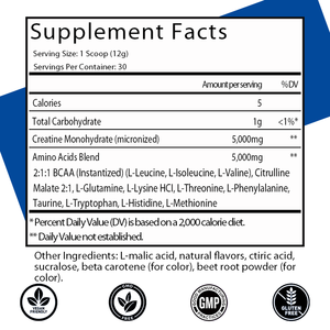 Poudre de créatine + acides aminés OEM/ODM à succès pour le sport, soutien musculaire, endurance et récupération pour les femmes et les hommes - Product Image 2