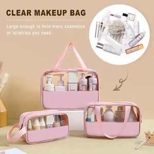 THK0277 Wholesale Pvc clear Cosmetic <b>Makeup</b> <b>Bag</b> Travel Toiletry <b>Bags</b> <b>Transparent</b> Wash <b>Bag</b> Travel - Product Image 6
