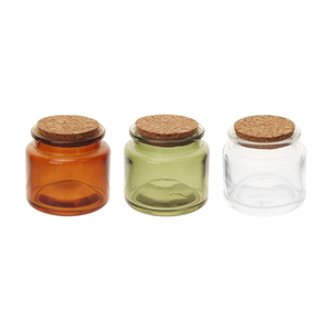 Bouteille et pot à crème en verre rond, vide, rechargeable, transparent, ambré, vert, noir mat, givré, avec couvercle personnalisable, vente en gros, prix usine - Product Image 1