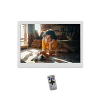 Cadres Photo numériques de 15 pouces Full HD 1080P, calendrier vidéo, musique, réveil, carte SD USB, télécommande, lecteurs de publicité