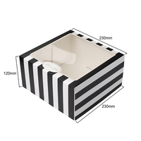 Boîte en papier personnalisée avec fenêtre, boîte à gâteau pliable, boîte à pâtisserie avec sac en papier assorti pour l'emballage de gâteaux et de desserts de boulangerie