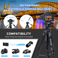 Trépied vidéo professionnel en alliage d'aluminium ZOMEI Q310, trépied extensible à 4 sections, monopode avec tête à amortissement fluide pour appareils photo reflex numériques