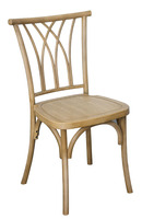 Chaise de banquet empilable en rotin imitation bois pour restaurant, fête, mariage, événement, hôtel, avec coussin amovible