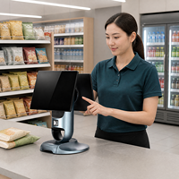 Terminal de point de vente tactile capacitif Windows 15,6 pouces, écran tactile argenté, système de point de vente tout-en-un, Intel N5095, Wi-Fi 6, USB 2.0/3.0, imprimante