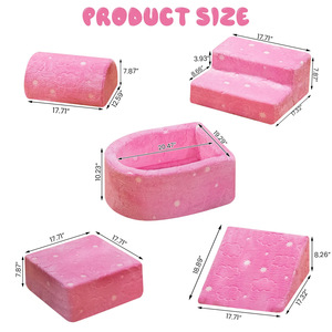 Canapé de jeu d'intérieur avec balles en mousse, ensemble de jeu souple pour tout-petits, forme de dessin animé unisexe, en éponge - Product Image 4