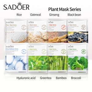 SADOER <span class=keywords><strong>Mascarilla</strong></span> facial <span class=keywords><strong>de</strong></span> planta natural Arroz <span class=keywords><strong>Té</strong></span> <span class=keywords><strong>verde</strong></span> Ginseng Ácido hialurónico Belleza Mascarillas para el cuidado <span class=keywords><strong>de</strong></span> la piel <span class=keywords><strong>Mascarilla</strong></span> facial hidratante - Product Image 1