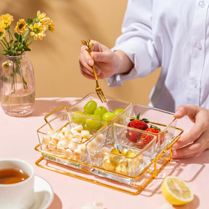 Set di Piatti <span class=keywords><strong>in</strong></span> <span class=keywords><strong>Vetro</strong></span> Smerigliato Ecologici per Snack e Matrimoni, per Uso Domestico, Ristorante e Catering - Product Image 3