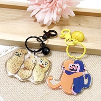 Porte-clés acrylique diamant personnalisé Mini dôme époxy coloré Porte-clés breloque acrylique vente en gros de porte-clés acrylique animé imprimé clair