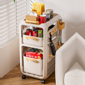Portable Backpack Storage Rack 3 Tier Under Desk Trolley Organizer For Home Use With Wheels And Hooks - Product Image 4
