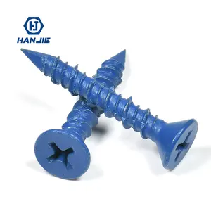 Vis à béton à filetage haut-bas à tête Phillips CSK à rainure encastrée en acier à maçonnerie en zinc bleu - Product Image 1