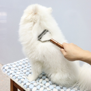 Stainless Steel <b>Pet</b> Grooming Comb Wooden Handle Cats Dogs Hair Dematting Deshedding Tool - Product Image 3