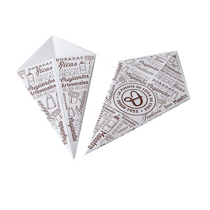 Cono <span class=keywords><strong>de</strong></span> Papel Desechable <span class=keywords><strong>de</strong></span> Grado Alimenticio para Papas Fritas, Waffles, Pollo, Palomitas <span class=keywords><strong>de</strong></span> Maíz, Caja <span class=keywords><strong>de</strong></span> Papel para Conos, Envase para Snacks para Llevar - Product Image 4