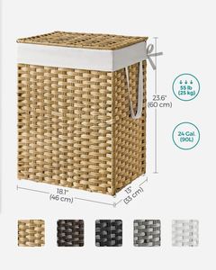Taşınabilir kirli sepet dokuma sümbül cep duvarı 3 küçük katmanlı çamaşır beyaz yıkanmış Rattan kanepe depolama mutfak havlusu sepet - Product Image 5
