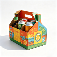 Individuell Bedruckte 6er-Pack Wellpappe Bierträgerbox Mit Griff Recycelbare Karton-Getränkeverpackung