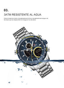 Nuevo Reloj Original <span class=keywords><strong>Naviforce</strong></span> <span class=keywords><strong>9182</strong></span> de Primera Marca de Acero Inoxidable para Negocios Resistente al Agua con Cronógrafo y Pantalla Reloj Deportivo de Cuarzo 2025 - Product Image 2