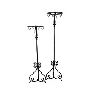 Ensemble de deux tailles différentes support de jardinière en fer noir couleur plantes Pot support pour accessoires de décoration de jardin - Product Image 1